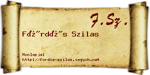 Fördős Szilas névjegykártya